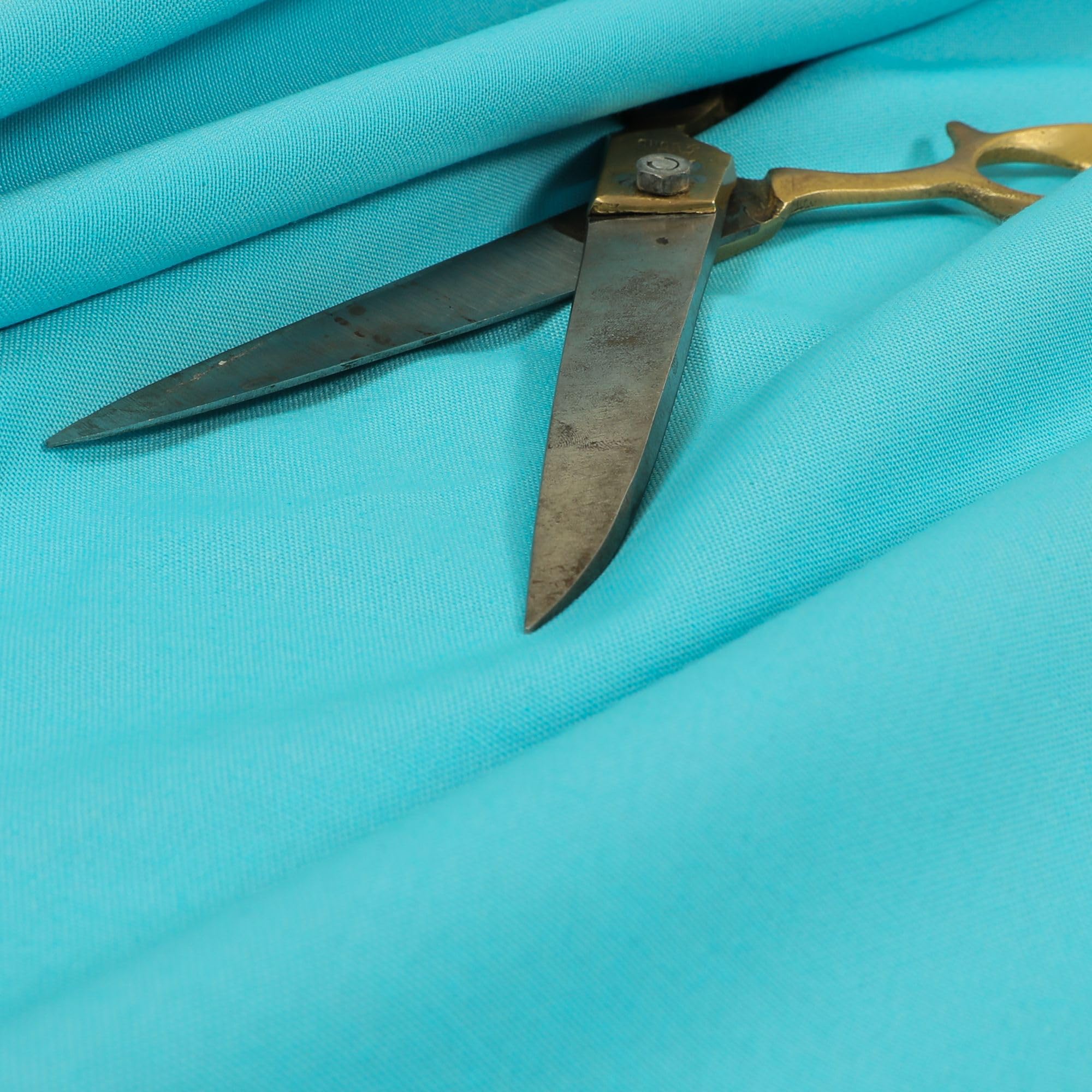 Redbrick Mill Fabrics Flame Retardant Plain Teal Blue Colour Poly Cotton Furnishing Curtain Upholstery Fabric Textile (Per Metre) โ image 1
