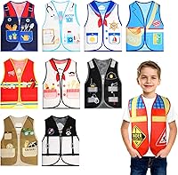 Geyoga 10PCS Kids Community Helpers Dress Up Vests - Toddler Career Cosplay Costumes Pretend Play for Ages 3-5