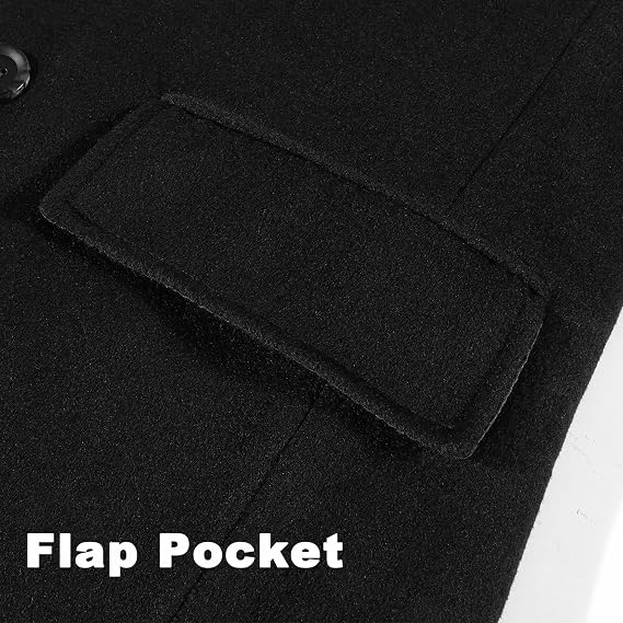APTRO Men's Luxury Full Length Trench Coat Long Wool Overcoat Winter Windbreaker