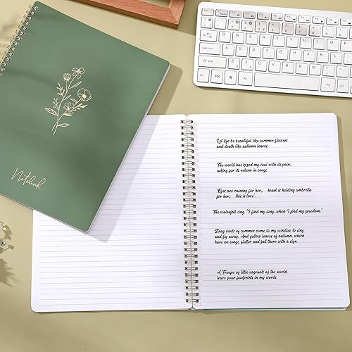 Miniatura 5 de Cuaderno de espiral, cuaderno de rayas universitarias, diario de 8.5 x 10.5 pulgadas, 55 hojas110 páginas, diario para mujeres, diario con espiral