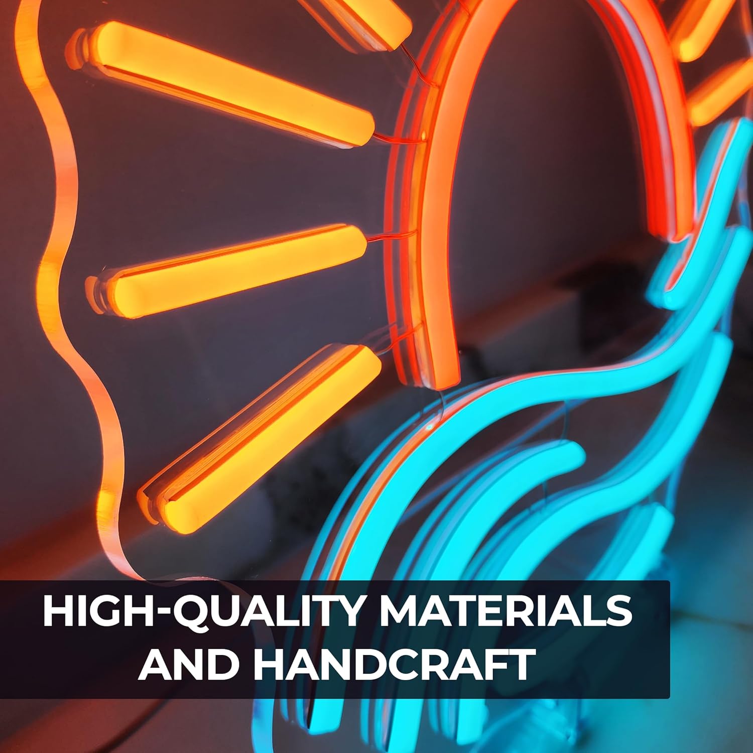 OCEAN SUNSET Light-Up Neon Sign (12.6x13.8in)(USB) – Beach Waves & Sun Neon Light | LED Neon Light Room Wall Mount and Free Standing Table Decor | Creates a Aarm and Atmospheric Lighting