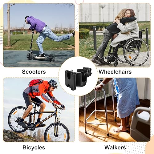 Miniatura 7 de Portavasos para cochecito con soporte para teléfono, soporte para portavasos de cochecito con soporte para teléfono para doona, giratorio de 360, 2