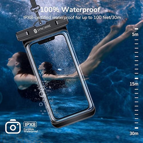Miniatura 2 de Paquete de 2 Funda impermeable Syncwire IPX8 universal impermeable para teléfono, bolsa seca, funda impermeable compatible con 13, 12 Pro Max 11 Pro
