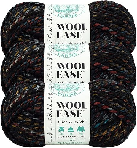 Vista 198 de Lion Brand Yarn Wool-Ease Thick & Quick Yarn - 318.2 ft, Graphite Grafito