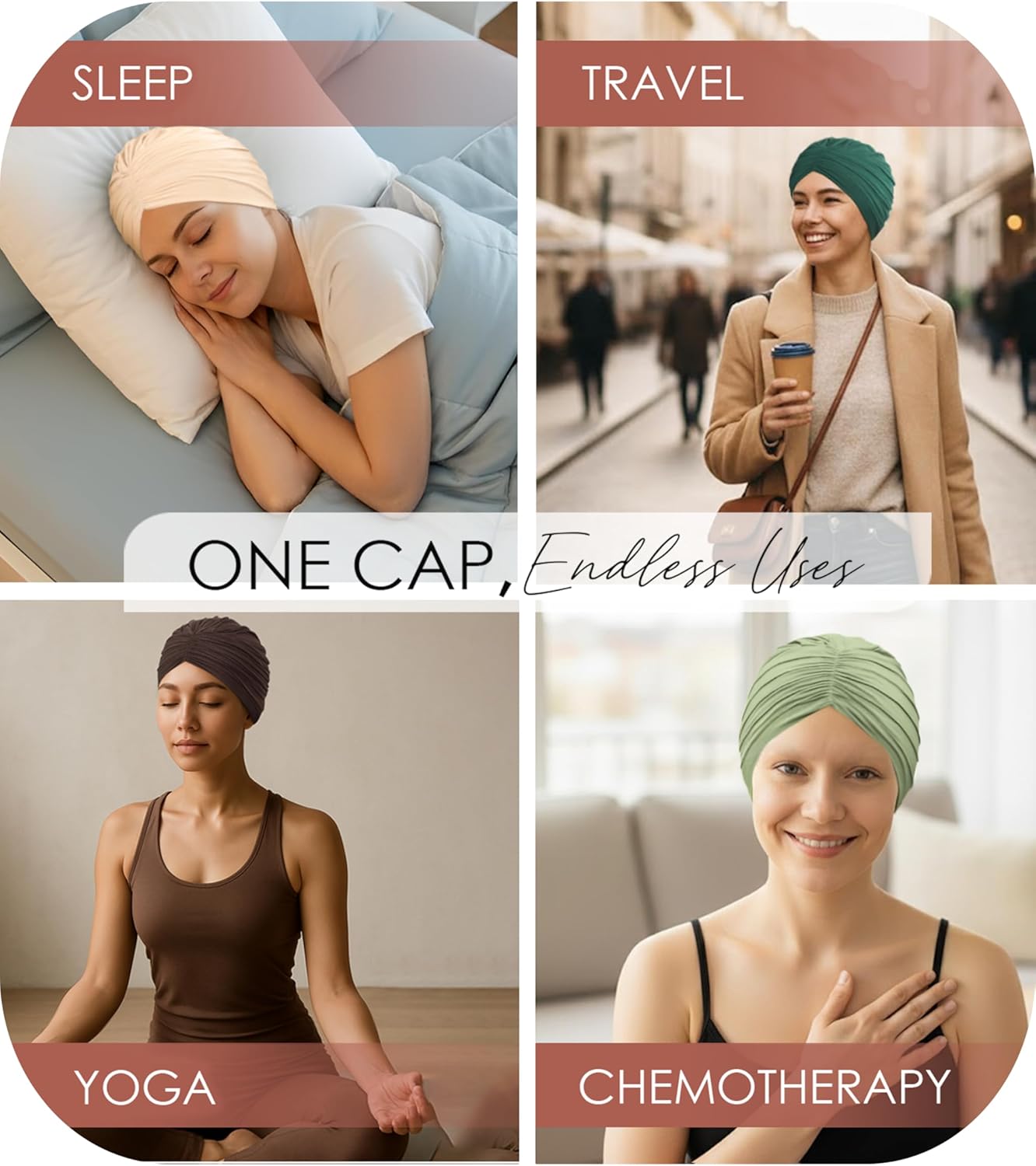CAPLORD Chemo Cap, Soft Hat for Hair Loss, Headwear for Chemo Patients, Turban Beanie for Cancer Alopecia, Head Cover, Hijab - Image 6