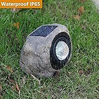 Vista 3 de GOODFOEVER Luces solares de roca (2 unidades) luces de proyección de puesta de sol, luz nocturna de atmósfera, luces de jardín alimentadas por