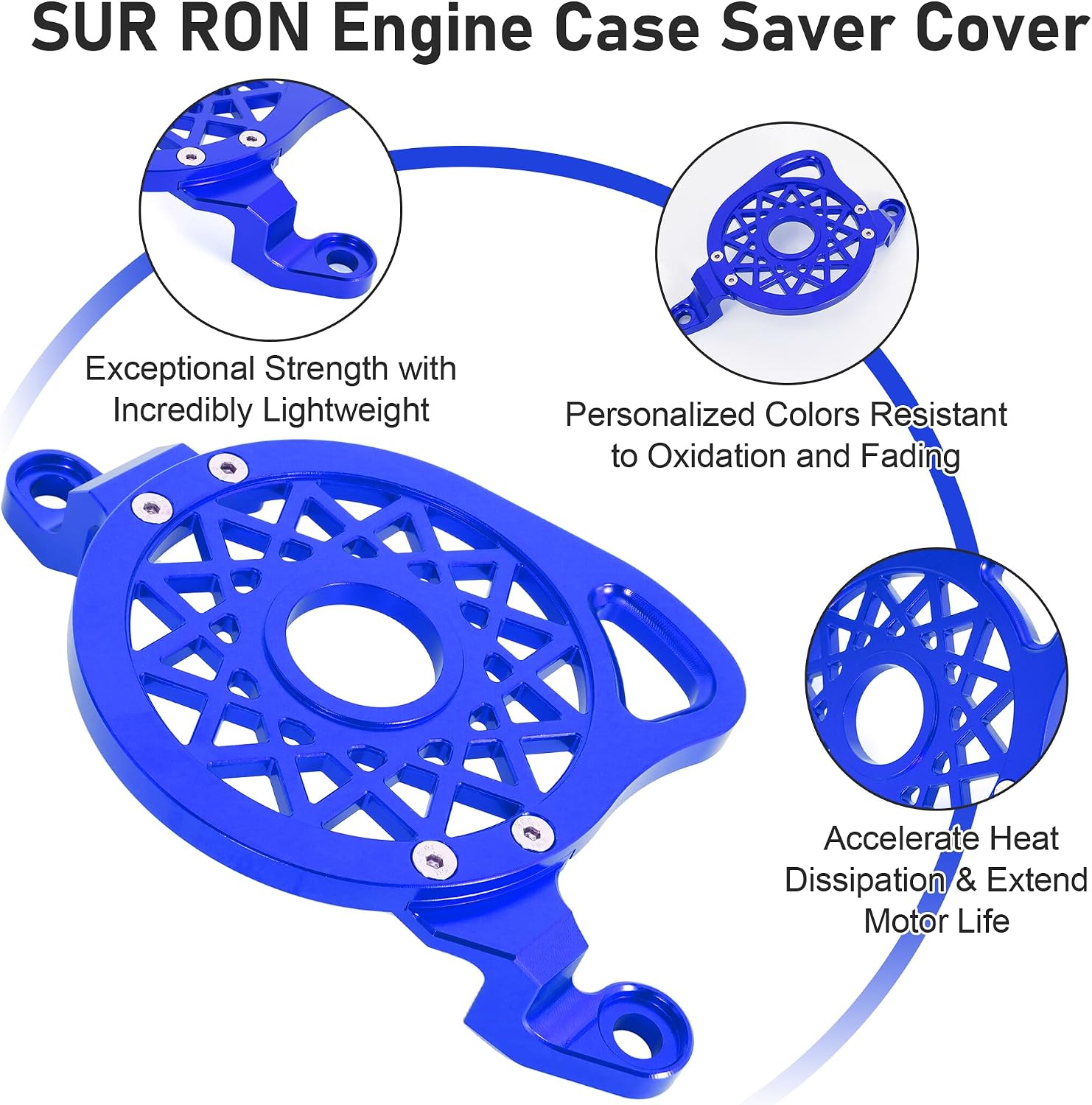 Engine Case Saver Cover CNC for Surron, 6061 Aluminum Pulley Guard for Dirt Bike Sur Ron Light Bee X/S/X160/X260/L1E, Blue