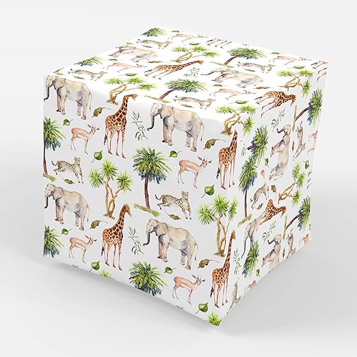 Stesha Party Safari Wrapping Paper Jungle Birthday Gift