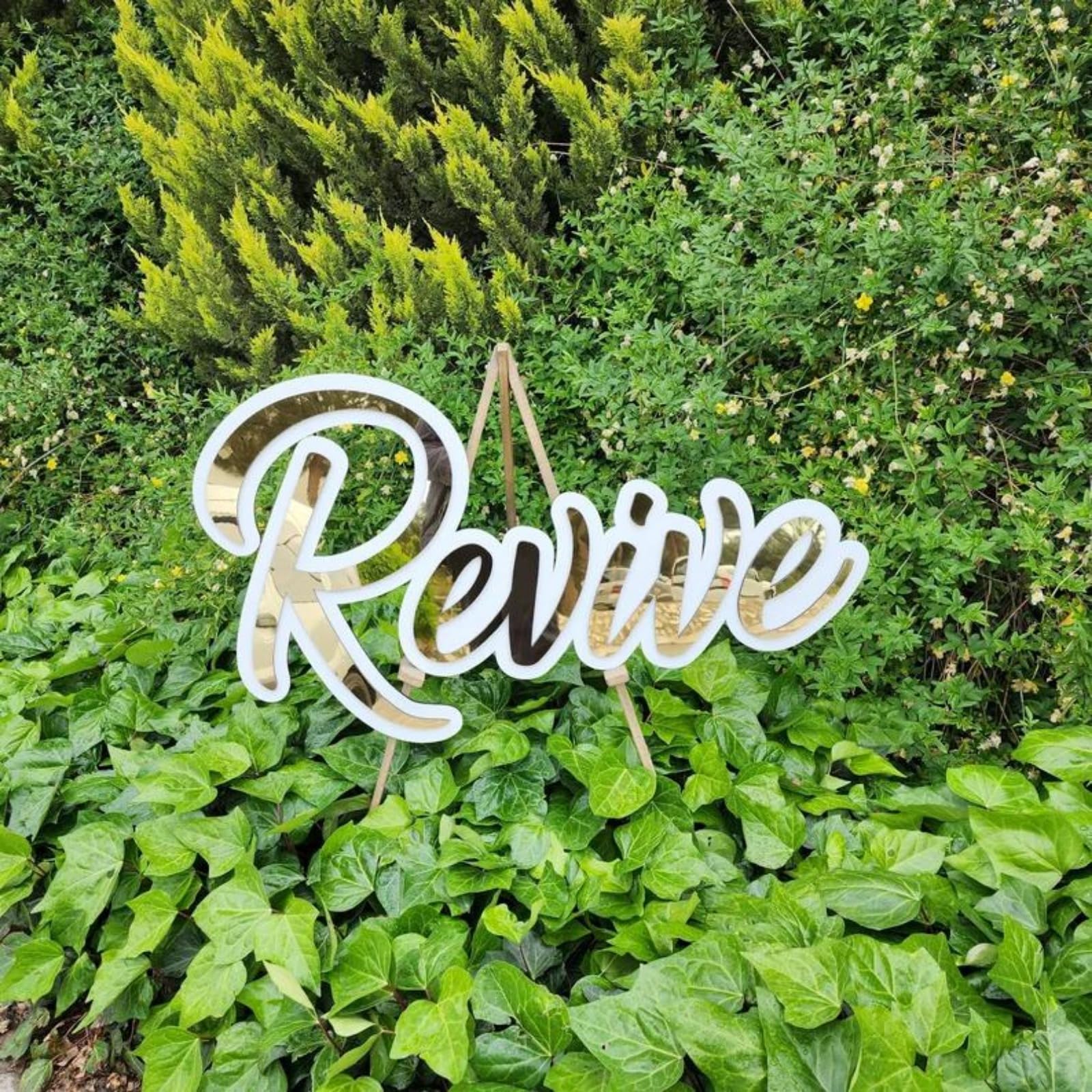 Prénom pour Porte De Chambre Personnalisable Nom d'enfant À Personnaliser Adhésivé Plaque en Bois & Miroir Lettres Découpées Deco Chambre Bebe (40cm)