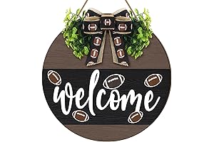 Vintage Round Wood Football Hanger Sign