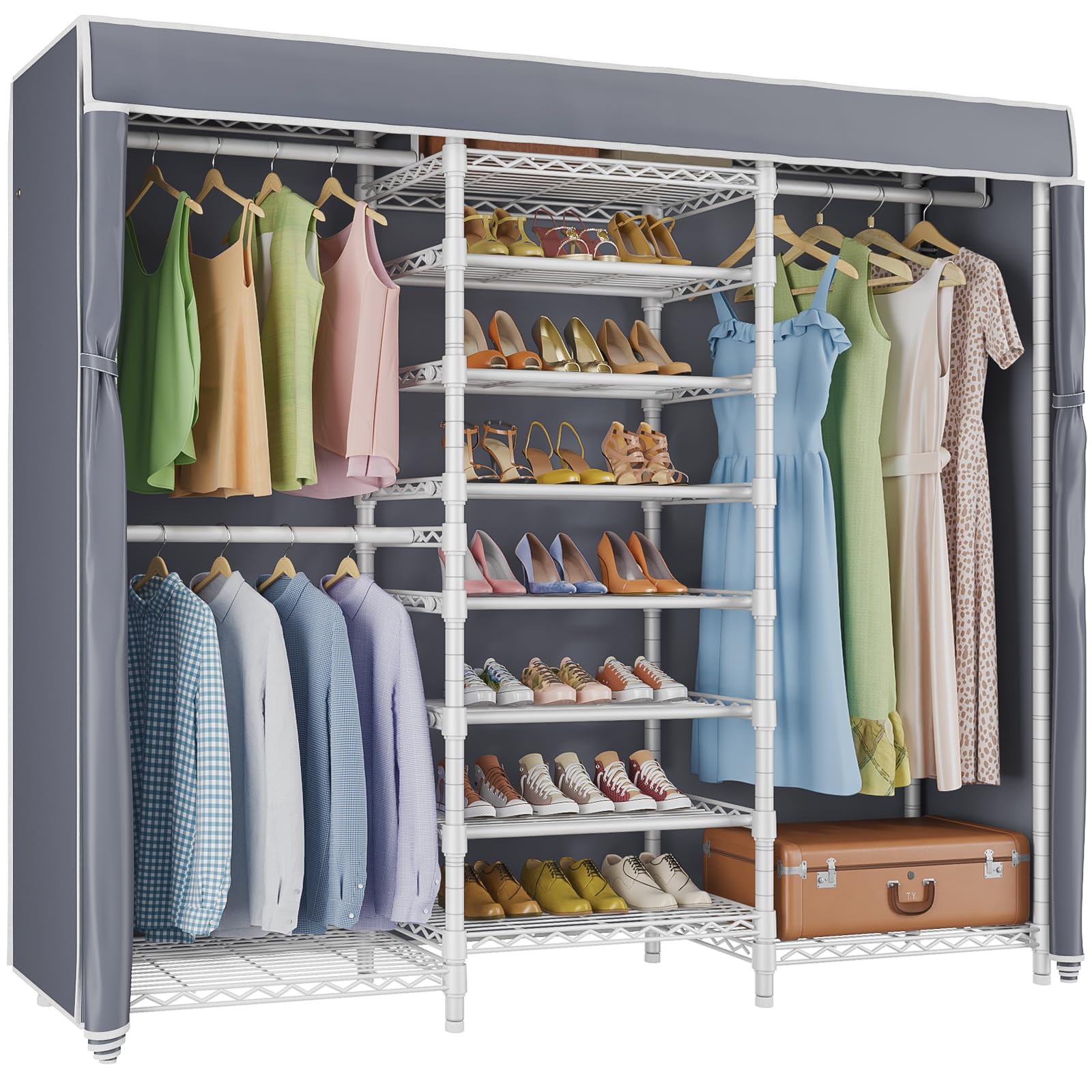 Burro Ropa Metal VIPEK V6 Perchero De Ropa Resistente De Metal Con Estantes,  Estante De Clóset Portátil No Empotrado Para Colgar Ropa, Ajustable  Perchero Para Ropa, Metal Closet Para Ropa, Closet De, image size:1600x1600