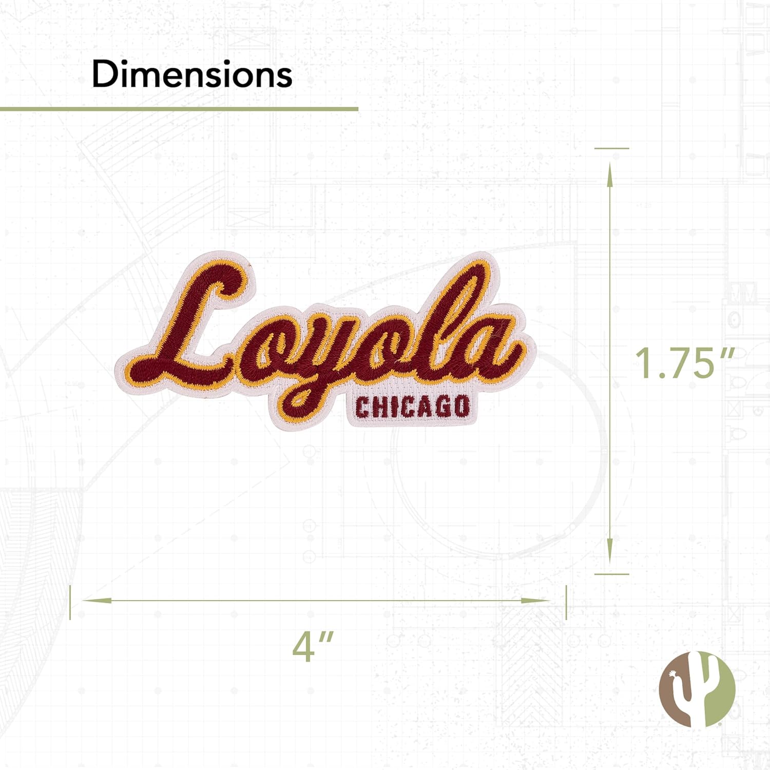 Desert Cactus Loyola University Chicago Patch – Embroidered Iron On/Sew On Applique for Blazers, Jackets, Backpacks, Bags, Hats & Tactical Gear – Rumblers (Patch - Design A) (Pack of 2)