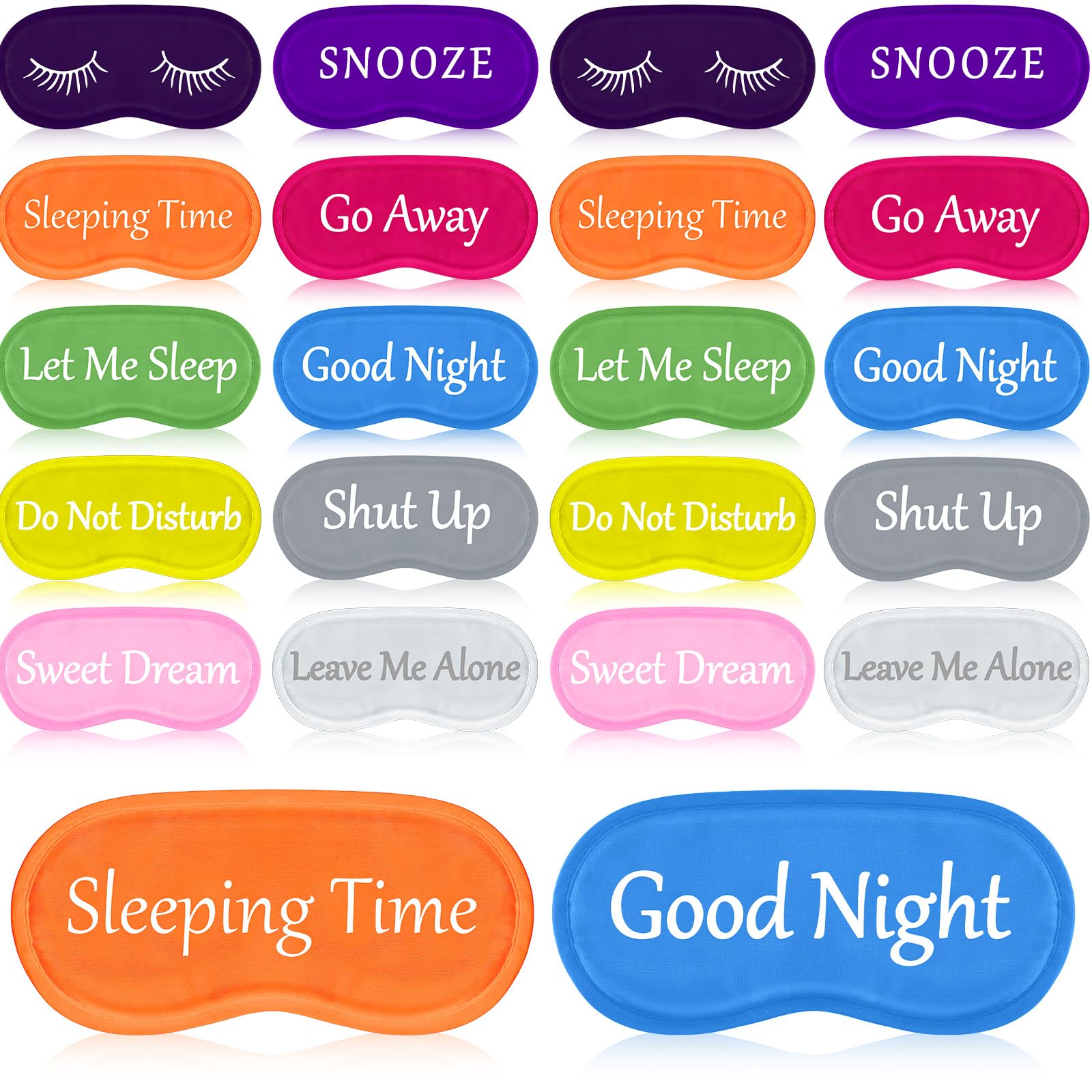 Eurzom 20 Pieces Bulk Funny Sleep Silk Eye Mask Eye Sleeping Mask with Adjustable Strap Blackout Eye Mask for Sleeping Night Silk Blindfold Sleeping Eye Cover Mask for Women Men Kids (Bright Colors)