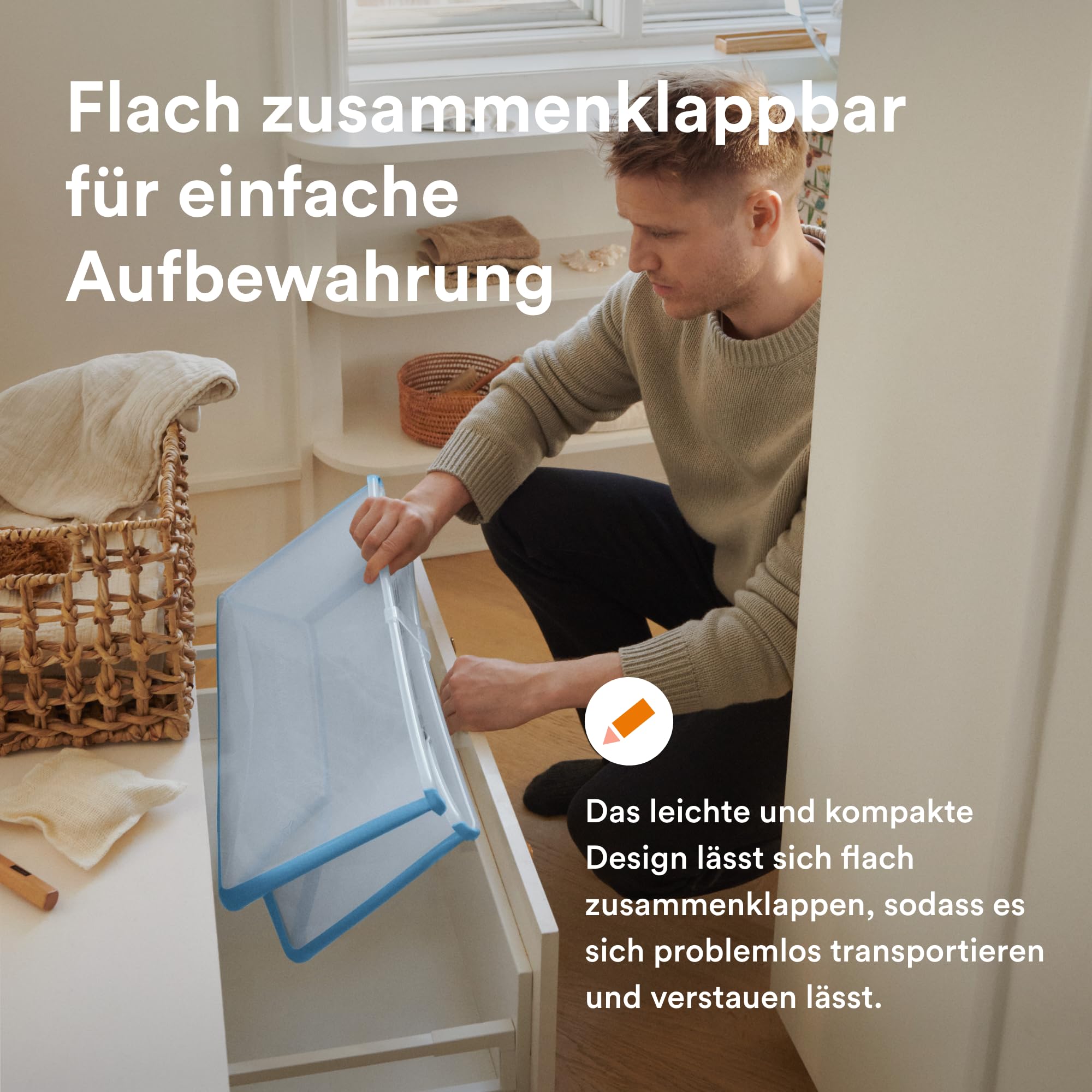 Stokke Flexi Bath (Ocean Blue) mit Newborn Support - Robust & einfach zu verstauen - Bequem für zuhause oder auf Reisen - Ideal für Neugeborene & Kinder bis 48 Monate
