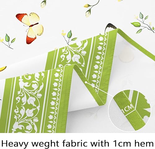 Miniatura 4 de Mantel ovalado con diseño floral de mariposa, mantel ovalado floral con estampado floral, tela para interiores y exteriores, impermeable, sin