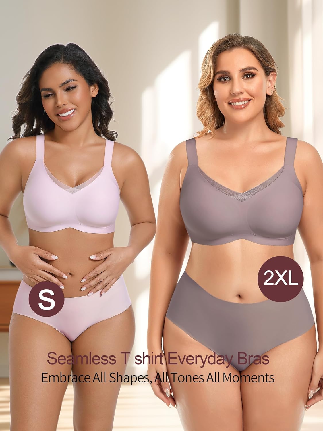 AILIVIN Wireless Bras for Women V Mesh Comfortable Seamless Bralette Supportive Tshirt Bra Breathable Push Up Everyday Bras - Image 5