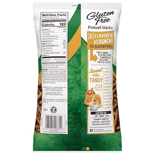 Miniatura 3 de Snyder's of Hanover Palitos de pretzel sin gluten, miel mostaza y cebolla, 7 onzas