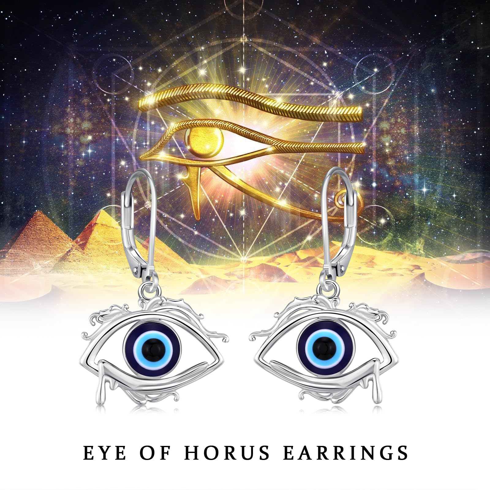 Pendientes de plata de ley 925 contra el mal de ojo azul, con cierre de palanca, protección contra el mal de ojo, joyería de regalo para mujeres y niñas, Plata de ley
