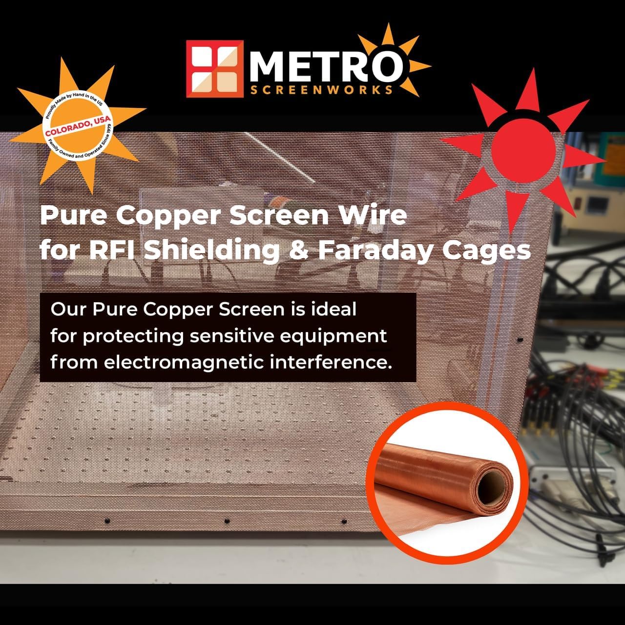99.999% Pure Copper Mesh Screen Roll 36-in x 12-ft - Conductive Metal Wire Mesh for Laboratories Protective Cages - Garden Mesh Guard to Keep Animals Away - Crafting & Artistic Sculpting Mesh