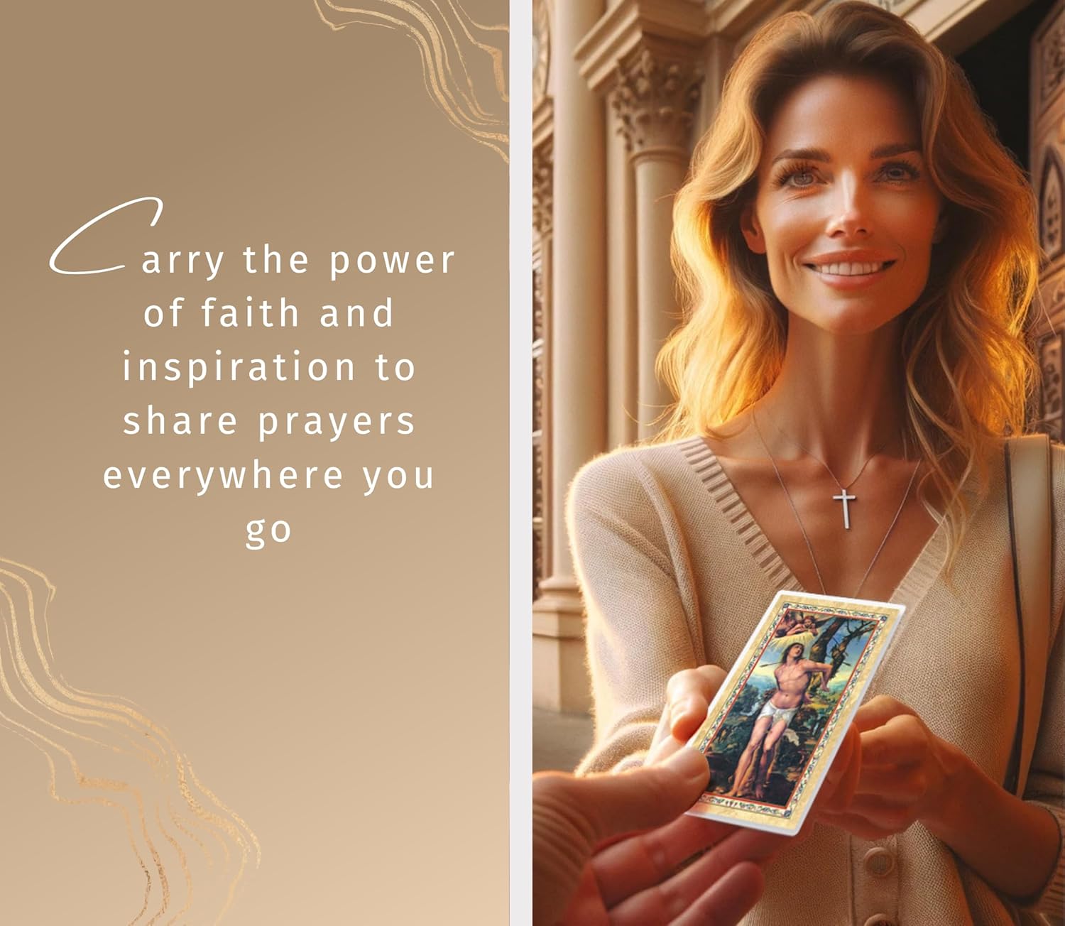 St Sebastian Medal Necklace - Pewter Saint Medal With Chain, Laminated Card, The Lord's Prayer Card - Patron of Athletes Themed Set - 3 Items - Image 5