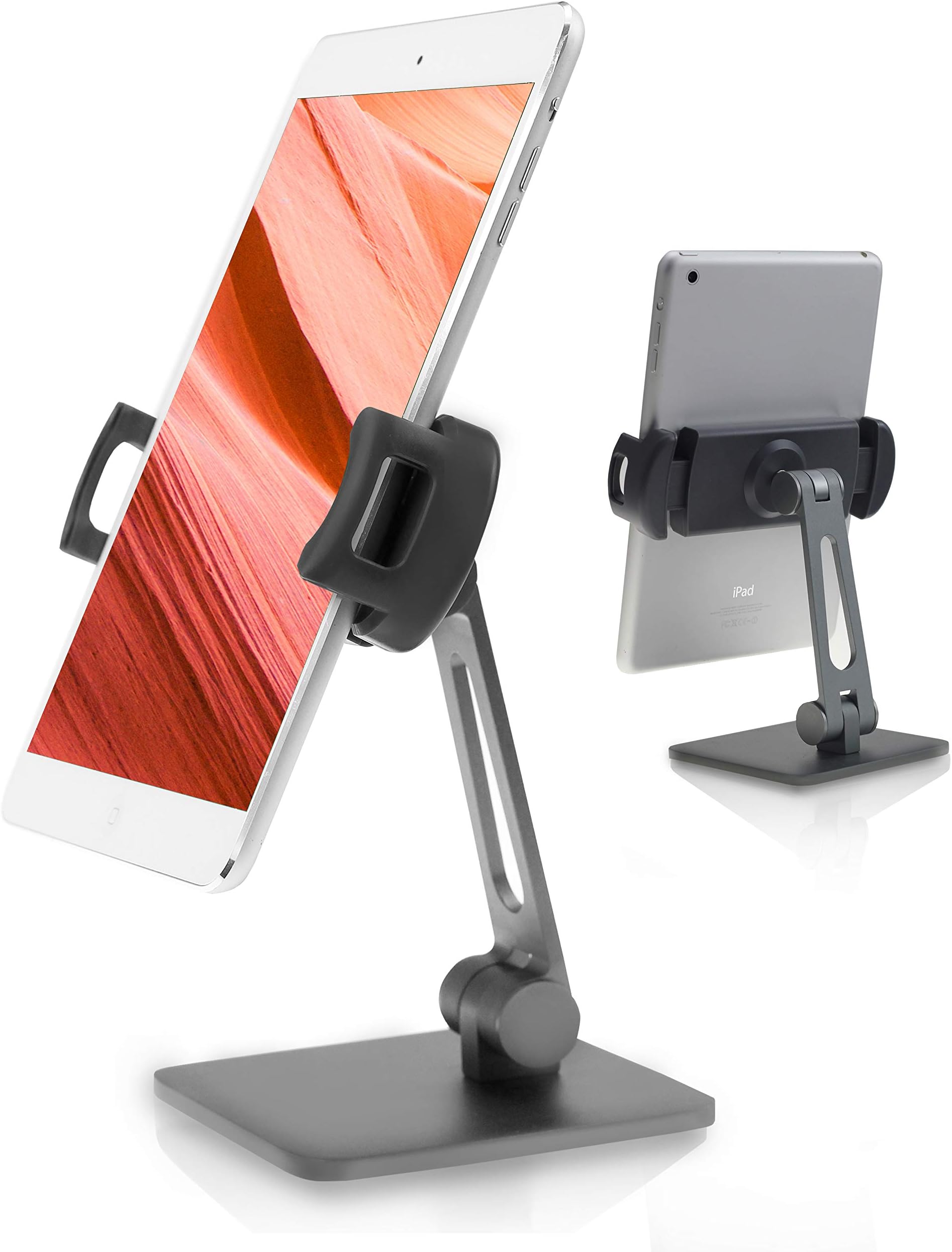 Soundance Phone Stand Tablet Stand Cell Phone Holder, Adjustable Folding 360 Swivel Compatible with iPhone iPad Mini Air Pro Samsung Microsoft Surface, Portable Mount for Office Desk Kitchen Table