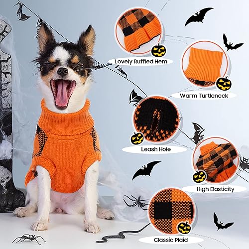 Miniatura 10 de QBLEEV Suéteres para perros pequeños, suéter para perro, suéter para cachorros, suéteres de Navidad para perro, suéteres cálidos de invierno de