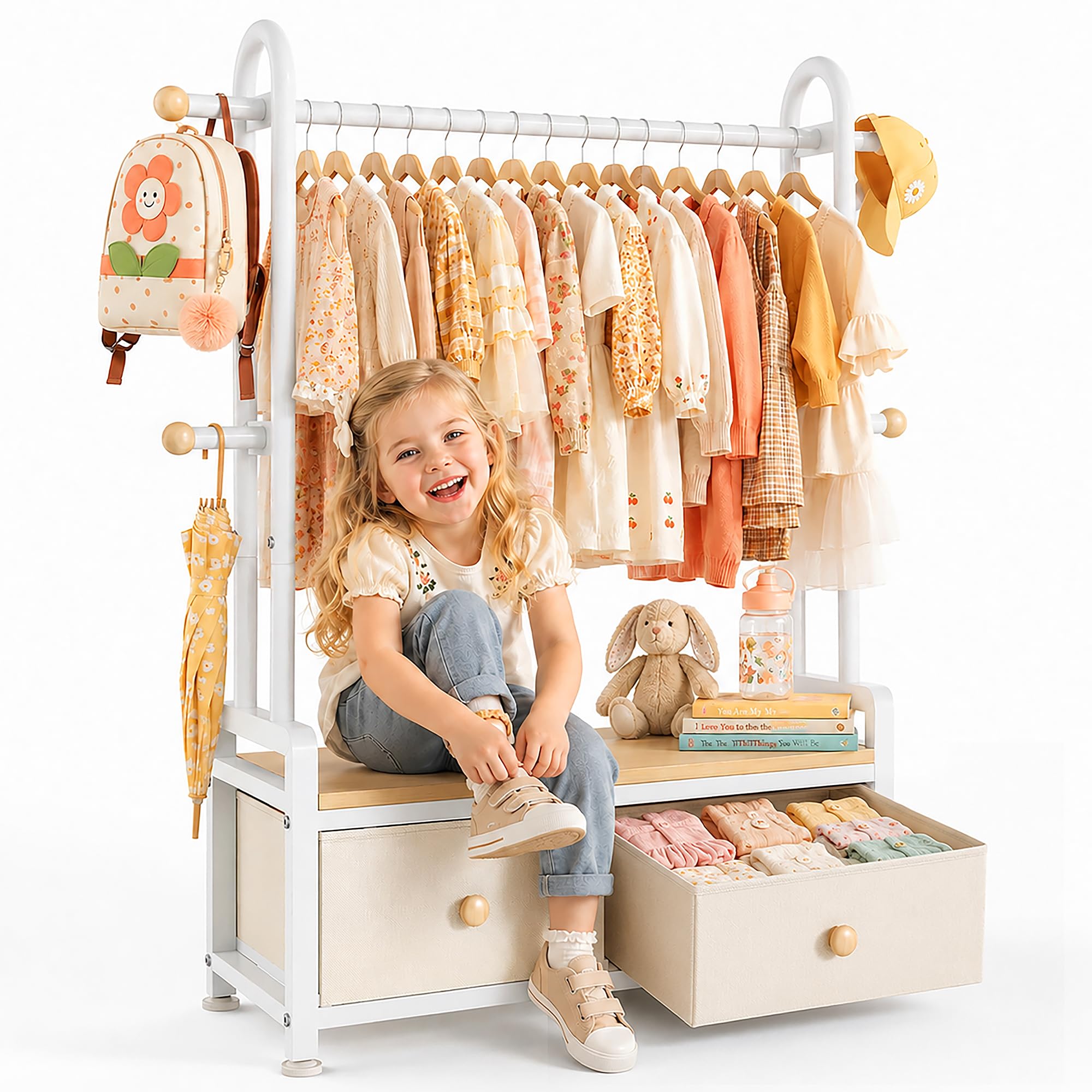 HOKEEPER Kinder Kleiderständer 80x33x120cm 200kg 3 Farben