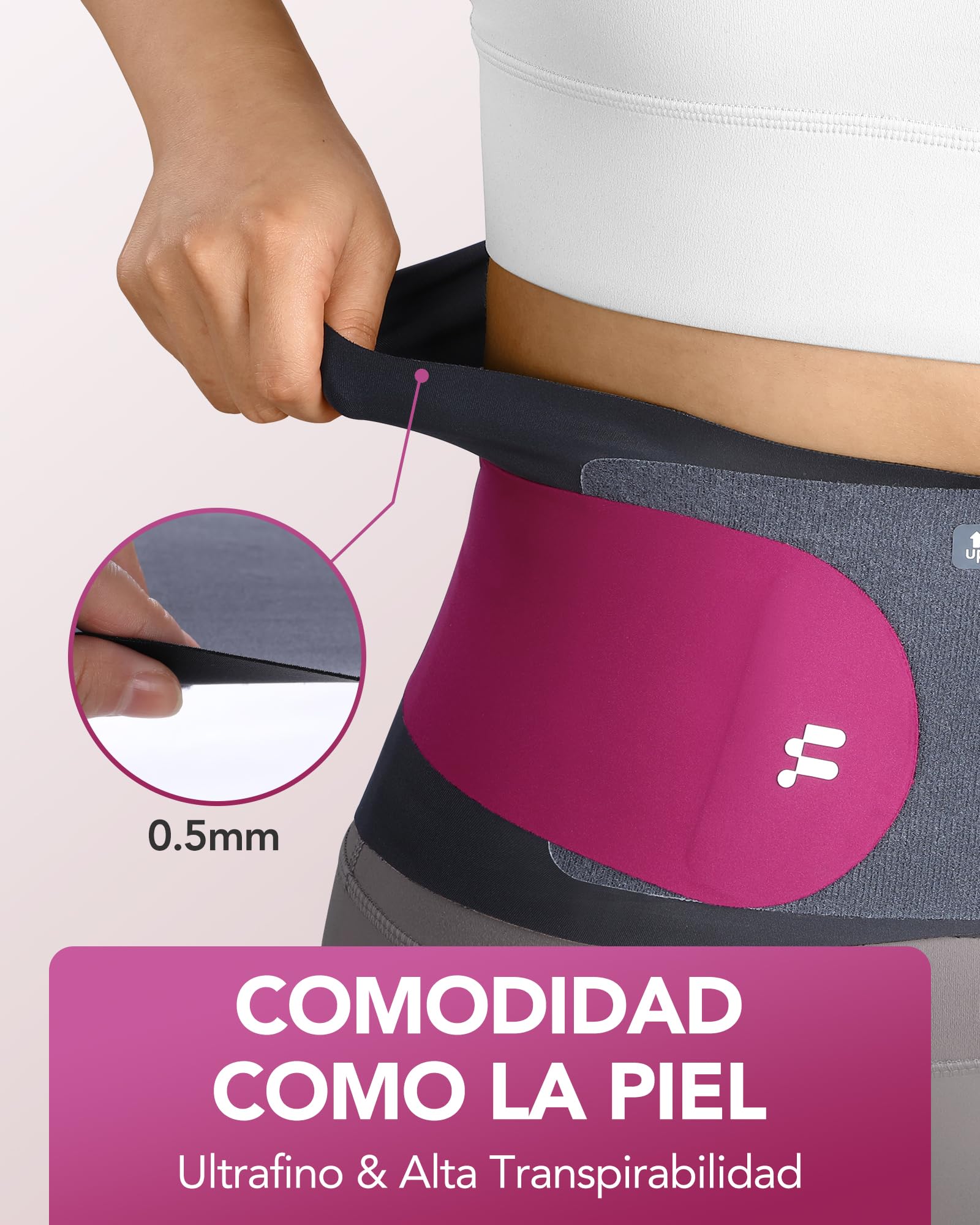 Fitomo Faja Lumbar Hombre Mujer con Almohadilla de 3D y 6 Férulas, Tejido de Ultra Fino de 0,5mm, Una Sola Pieza sin Consturas, Faja Lumbar Hombre para Dolor Espalda, Ciática, Trabajo Pesado, Postura