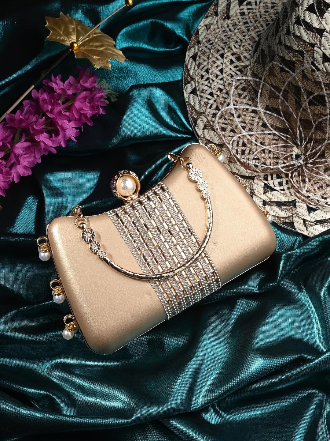 TOOBA Women's Handcrafted Beautiful Bling Box Clutch Bag