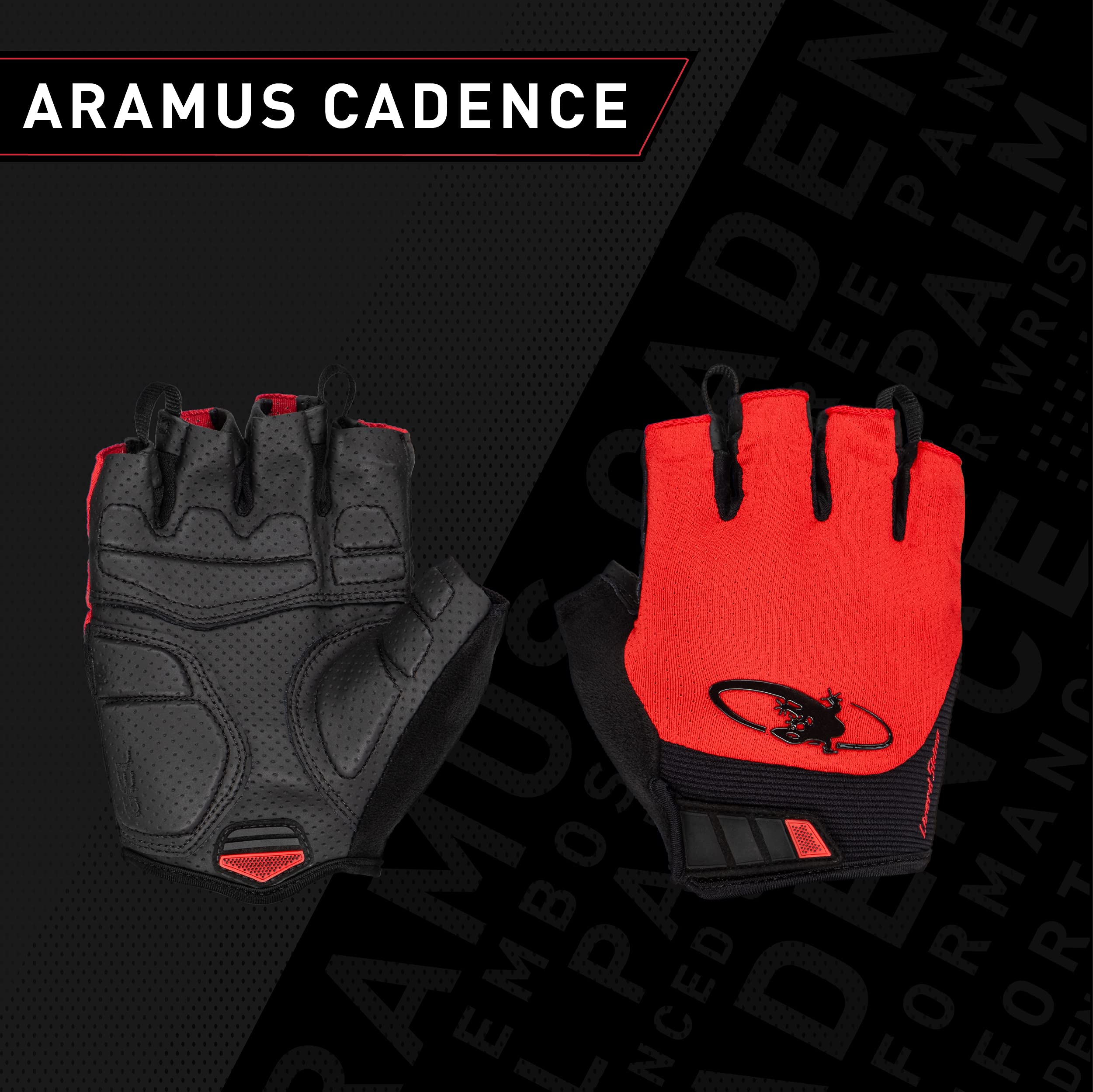 Lizard Skins Aramus Cadence Short Finger Cycling Gloves – 3 Colors Unisex Padded Road Bike Gloves (Crimson RED, Large)