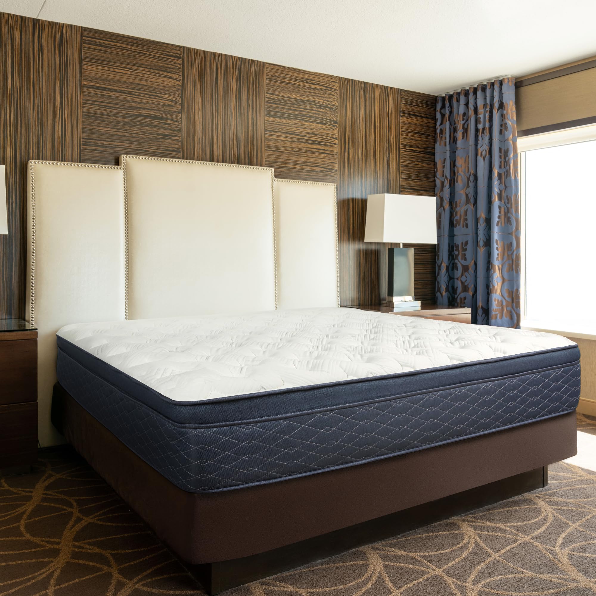 MGM Grand Mattress 14 Inch - Pillow Top - Cool Gel Memory Foam - Encased Coils for Spine Support - Luxury Hotel Mattress & Standard Profile Box Spring