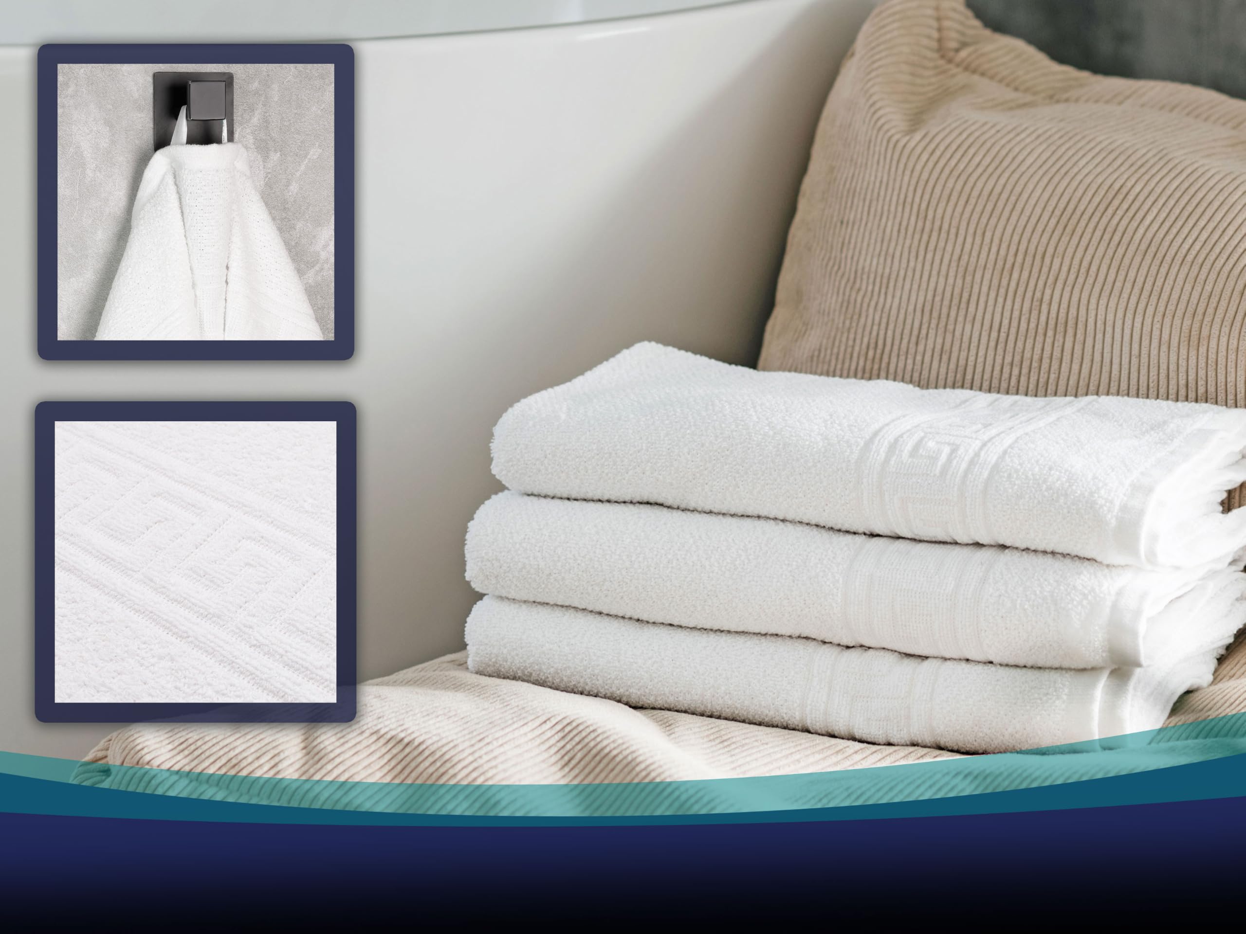 ZOLLNER - Set da 5 - Asciugamano doccia - bianco - 80% cotone, 20% poliestere