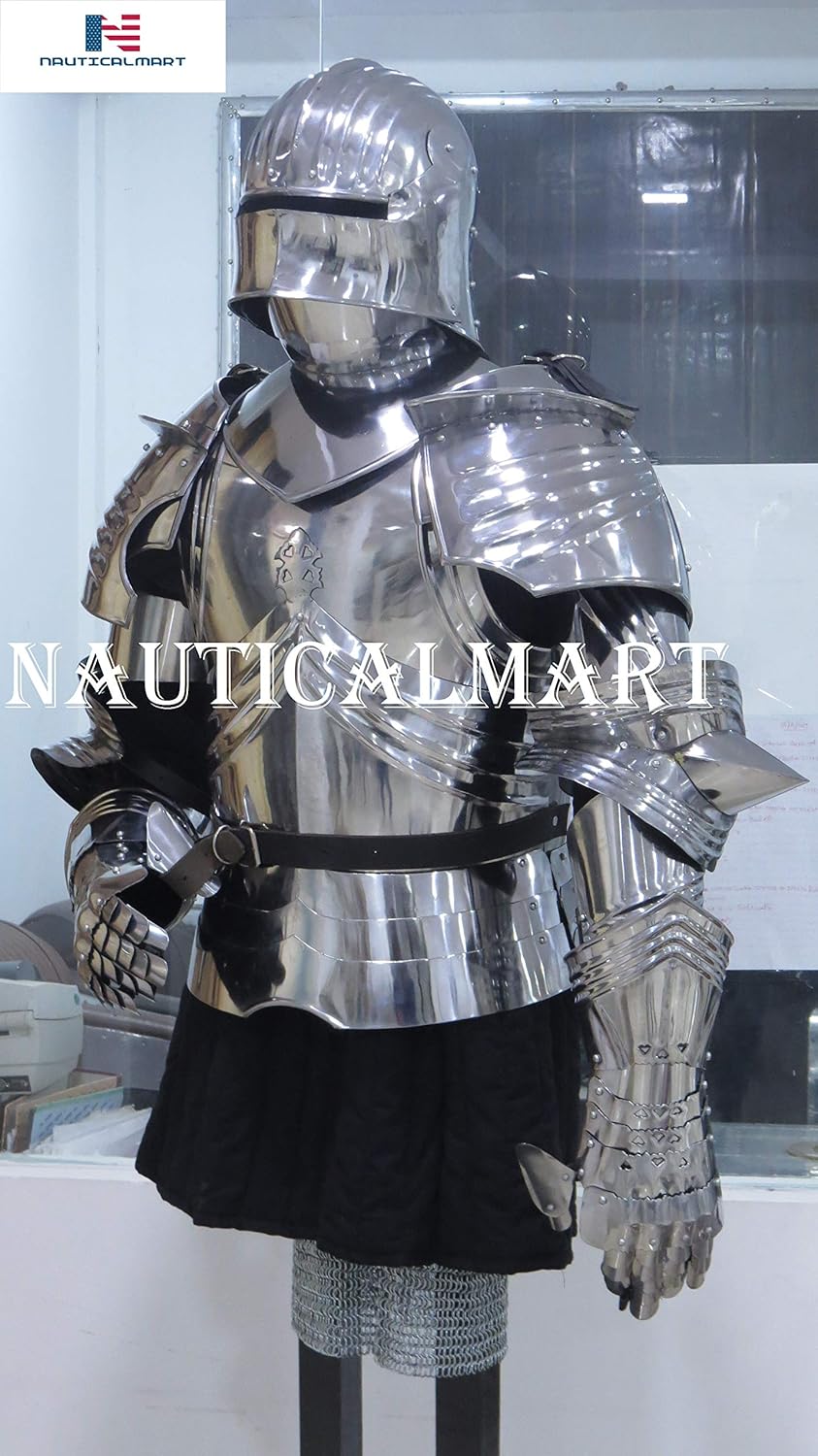 Nautical-Mart Gothic Knight Suit of Armor Breastplate with Helmet Medieval Armour