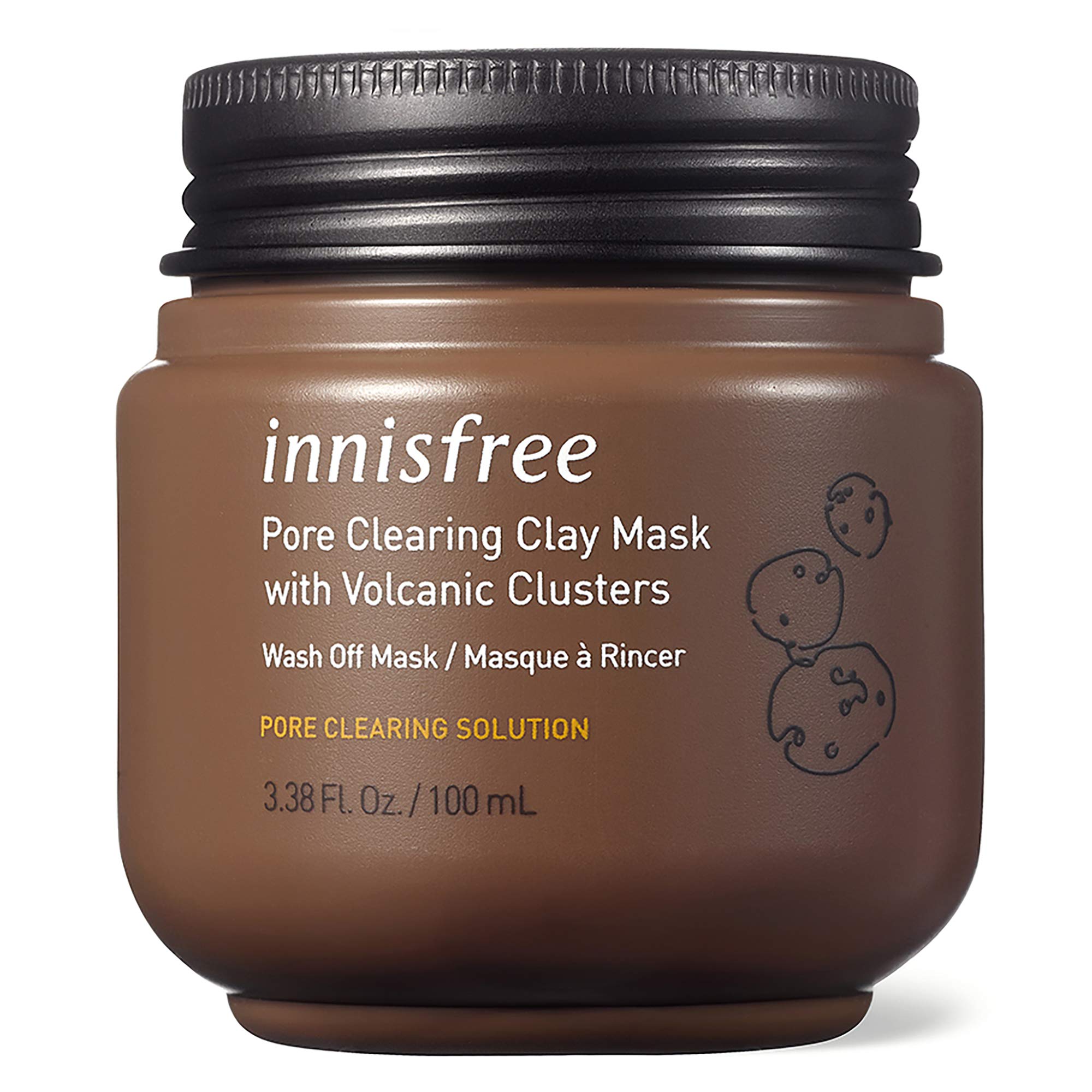innisfree Pore Clearing Clay Mask with Volcanic Clusters Face Treatment , 3.38 Fl Oz (Pack of 1)