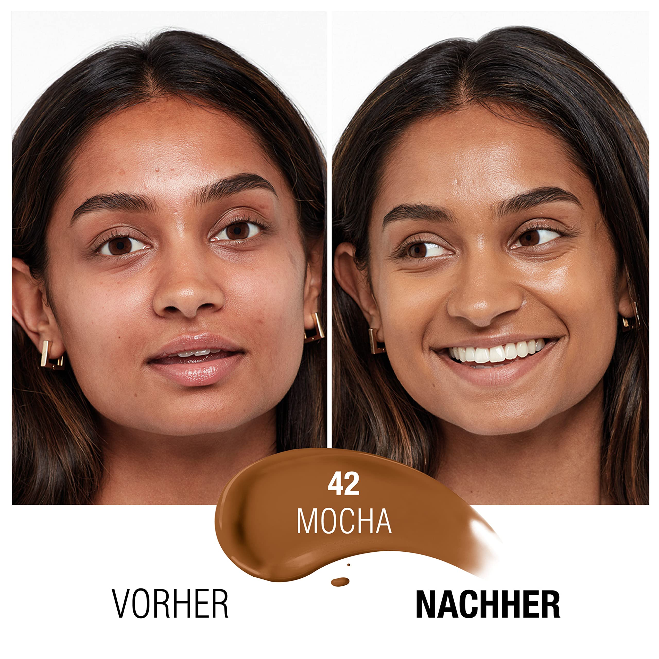 Manhattan Clean & Free Skin Tint Fb. 42 Mocha - Maquillaje hidratante, vegano, 30 ml