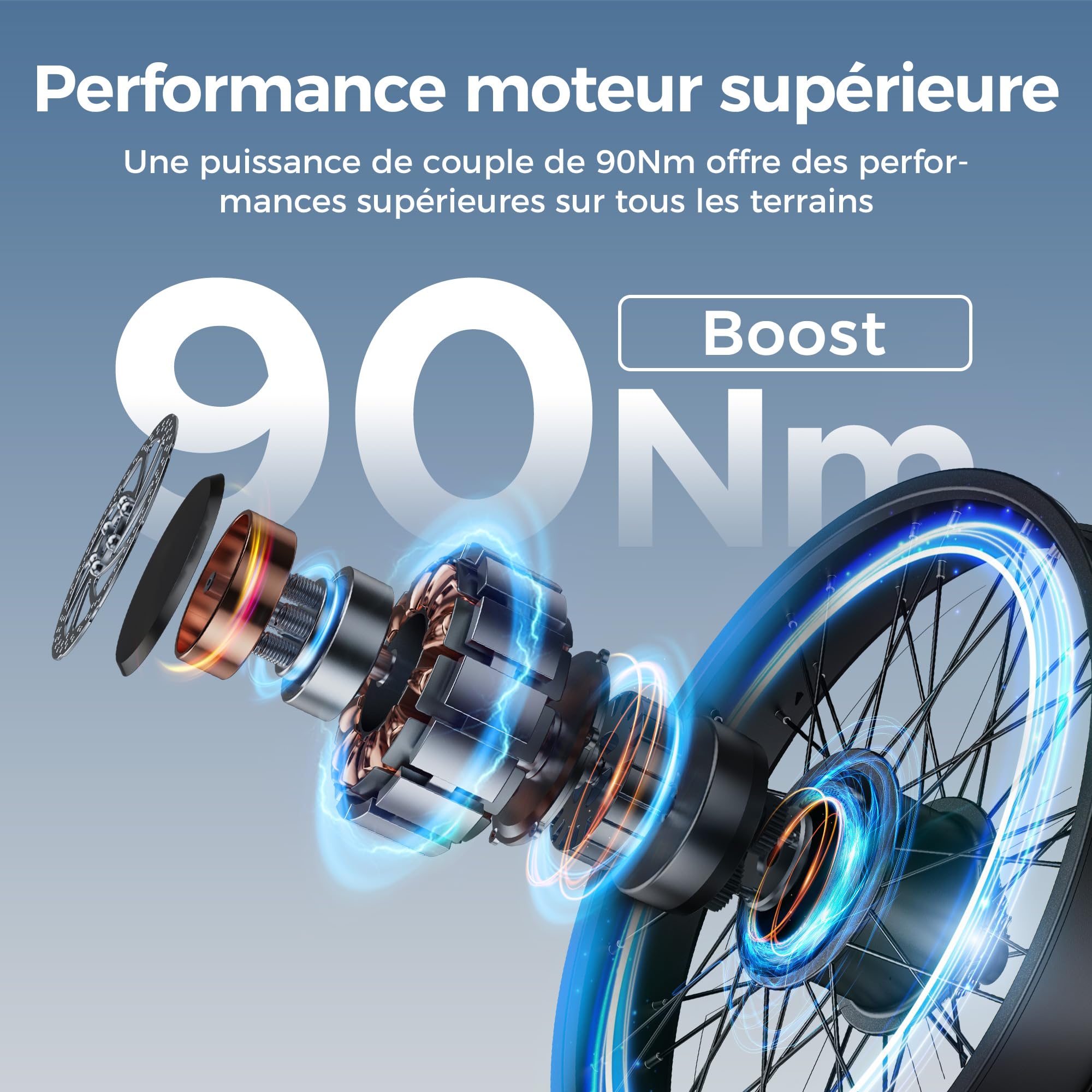 ENGWE Vélo Pliable Batterie 48V 15Ah 130km Capteur de Couche Freins Hydrauliques Engine Pro 3.0 Boost