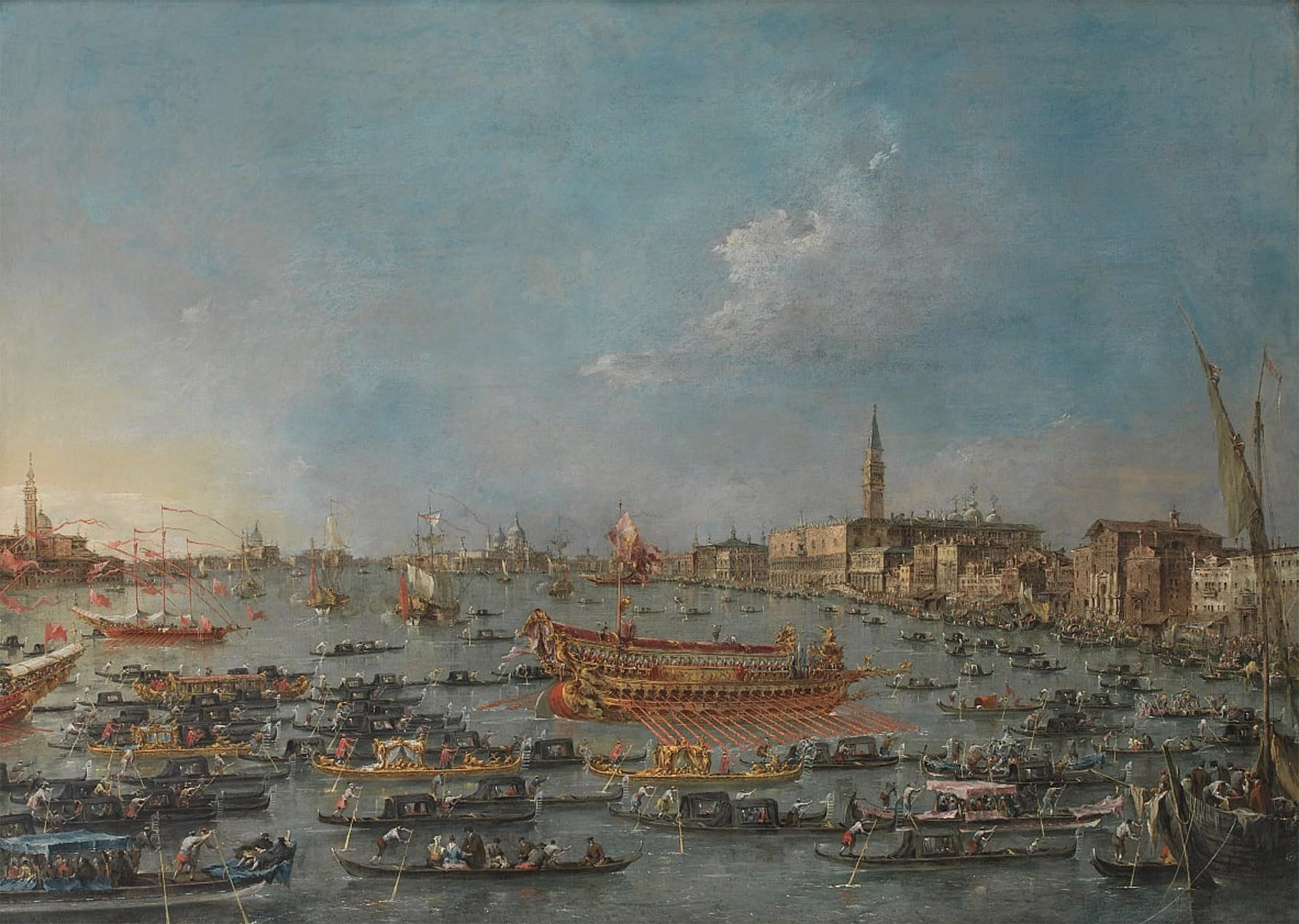 ARTXLXXBN Famous Art Print Poster Vintage Wall Art the Bucintoro Festival of by Francesco Guardi Canvas Art Poster for Home Decor 60x90cm