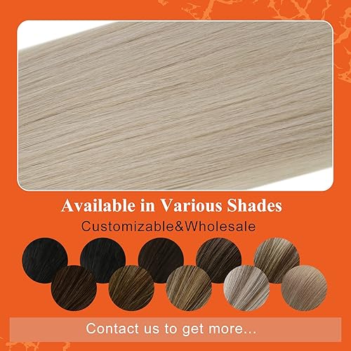 Miniatura 6 de Full Shine - Extensiones de cabello humano con punta en I, de 16 pulgadas, con queratina, de color rubio platino 60 y preunidas, 0.03 onzas por