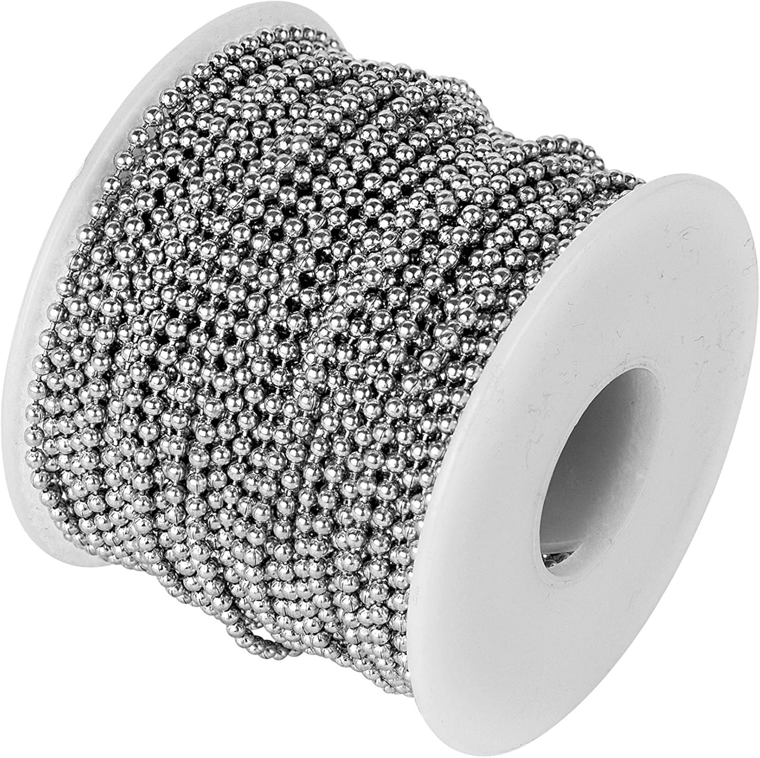 Ball Chain Number 3 Stainless Steel Ball Chain 100 Feet Spool | 2.4 mm in Diameter | Rust and Corrosion Resistant