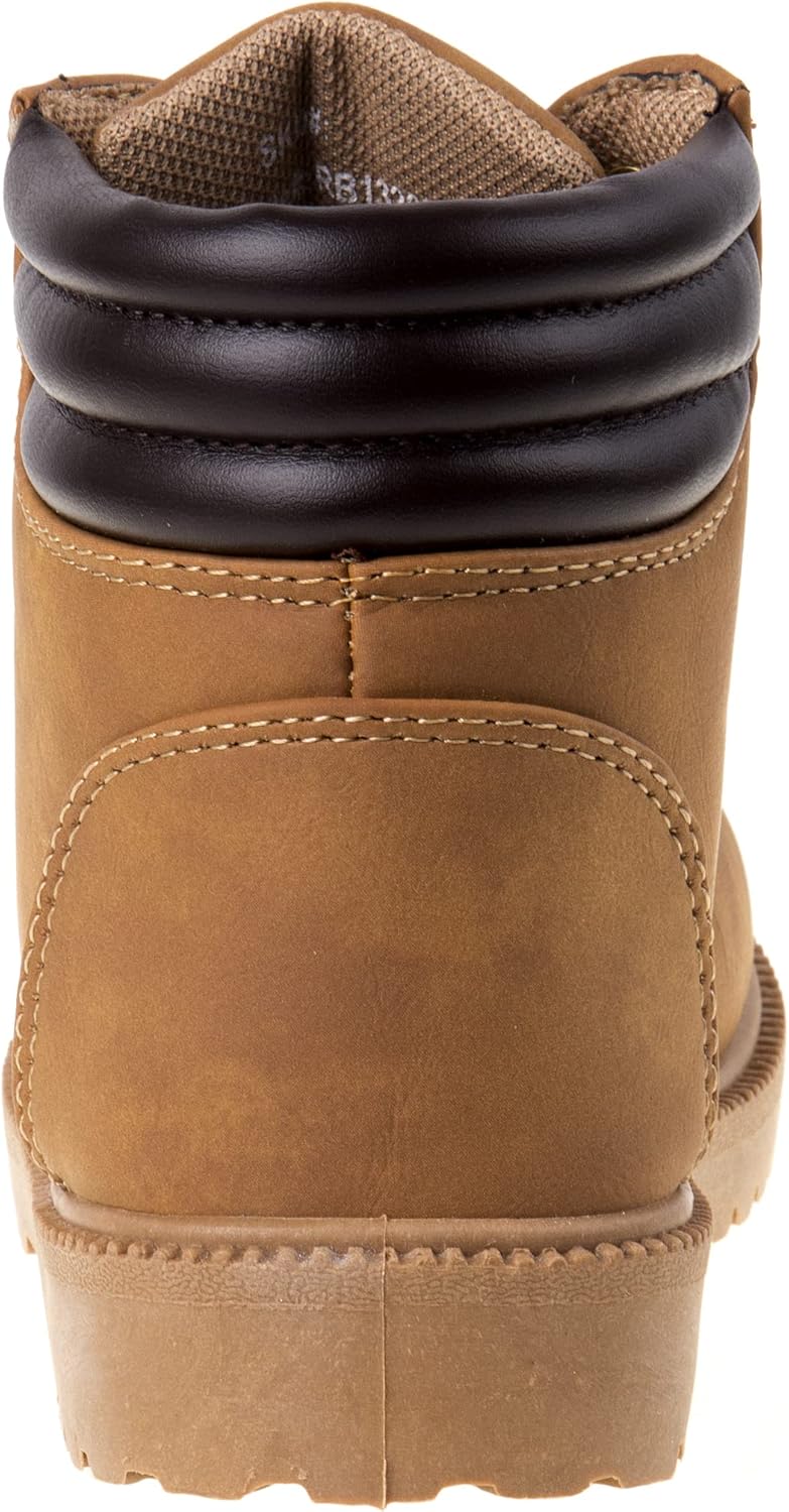 Rugged Bear Kids Hiking Outdoor Workboot Walking Winter Hiking Climbing Snow Boots For Kid - Black/Tan/Pink (Toddler/Little Kid/Big Kid)