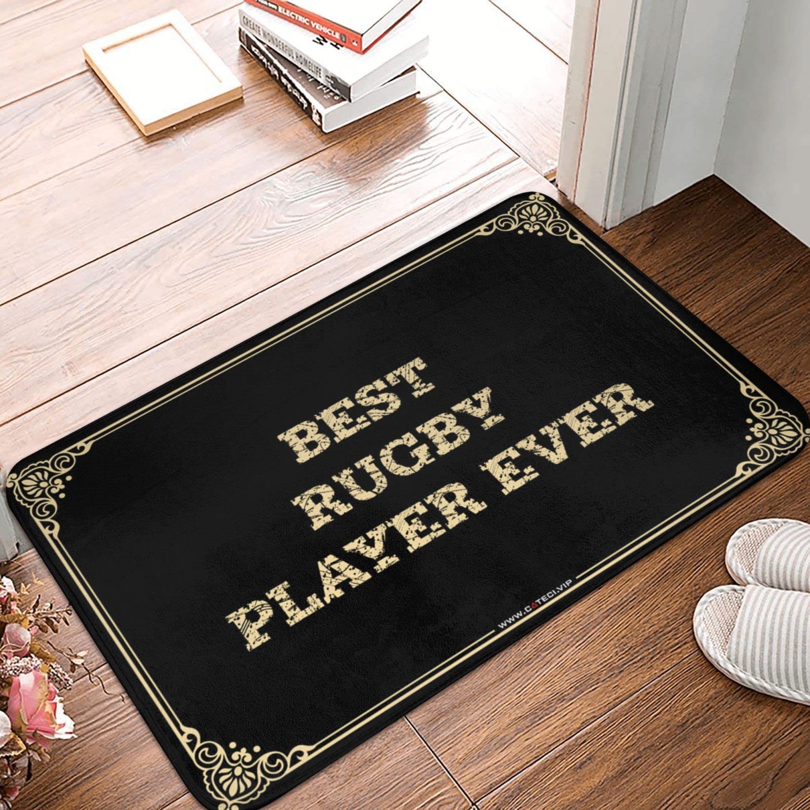Paillasson rugby extérieur 50x80 cm pour entrée de maison de lac et man cave
