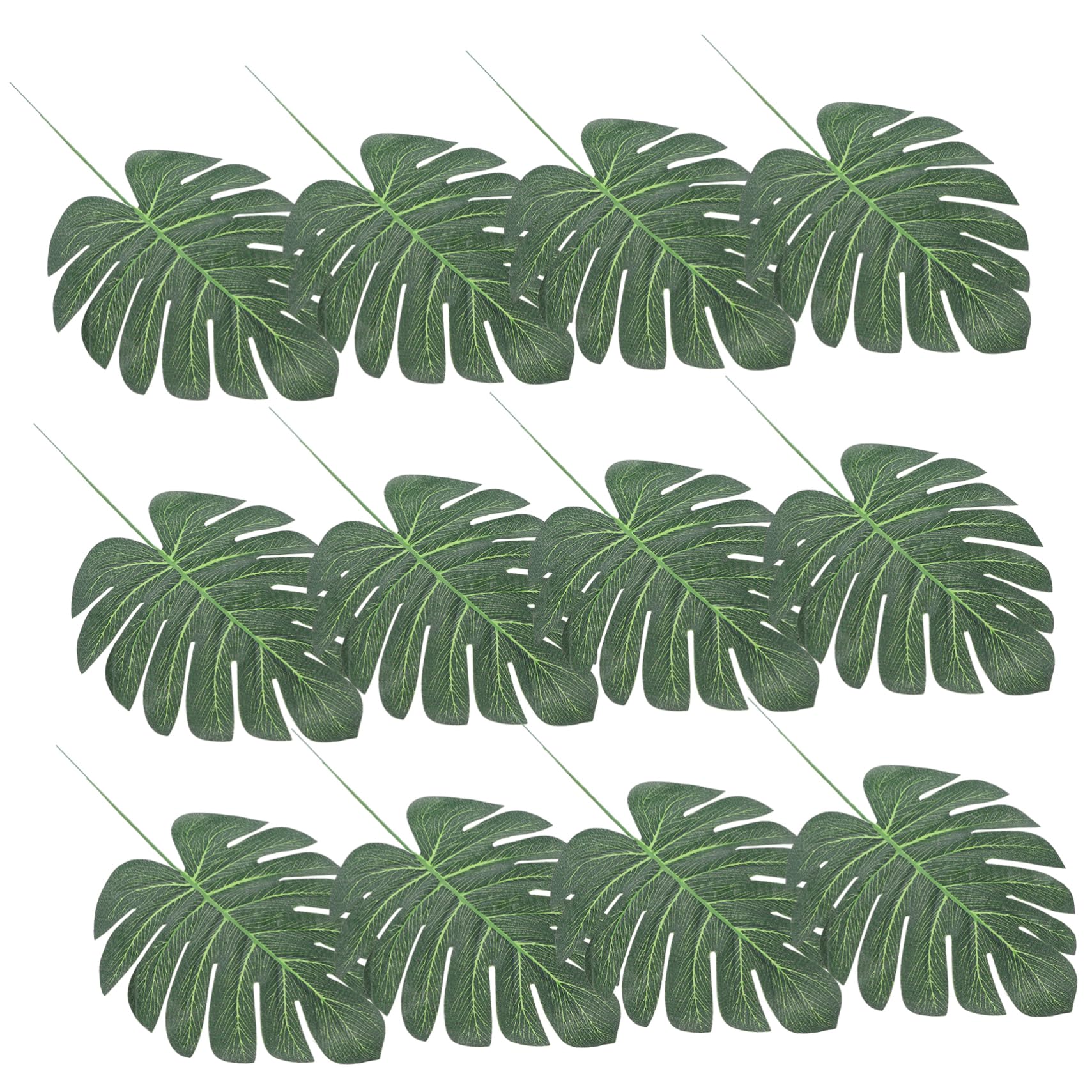 STOBAZA 60pezzi Foglie Artificiali Monstera Decorazioni Tropicali Per Feste Matrimonio e Eventi Steli Flessibili Per Composizioni e Vasi Effetto Naturale e Duraturo