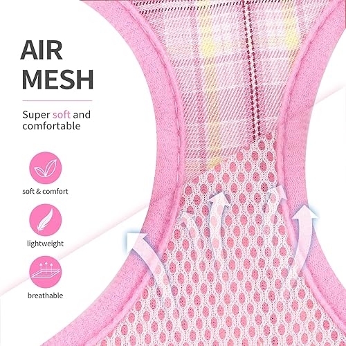 Miniatura 3 de voopet Juego de arnés y correa para perro, ligero para mascotas, cachorro y gato, cómodo chaleco de malla suave, arnés para perro, sin tirones, sin
