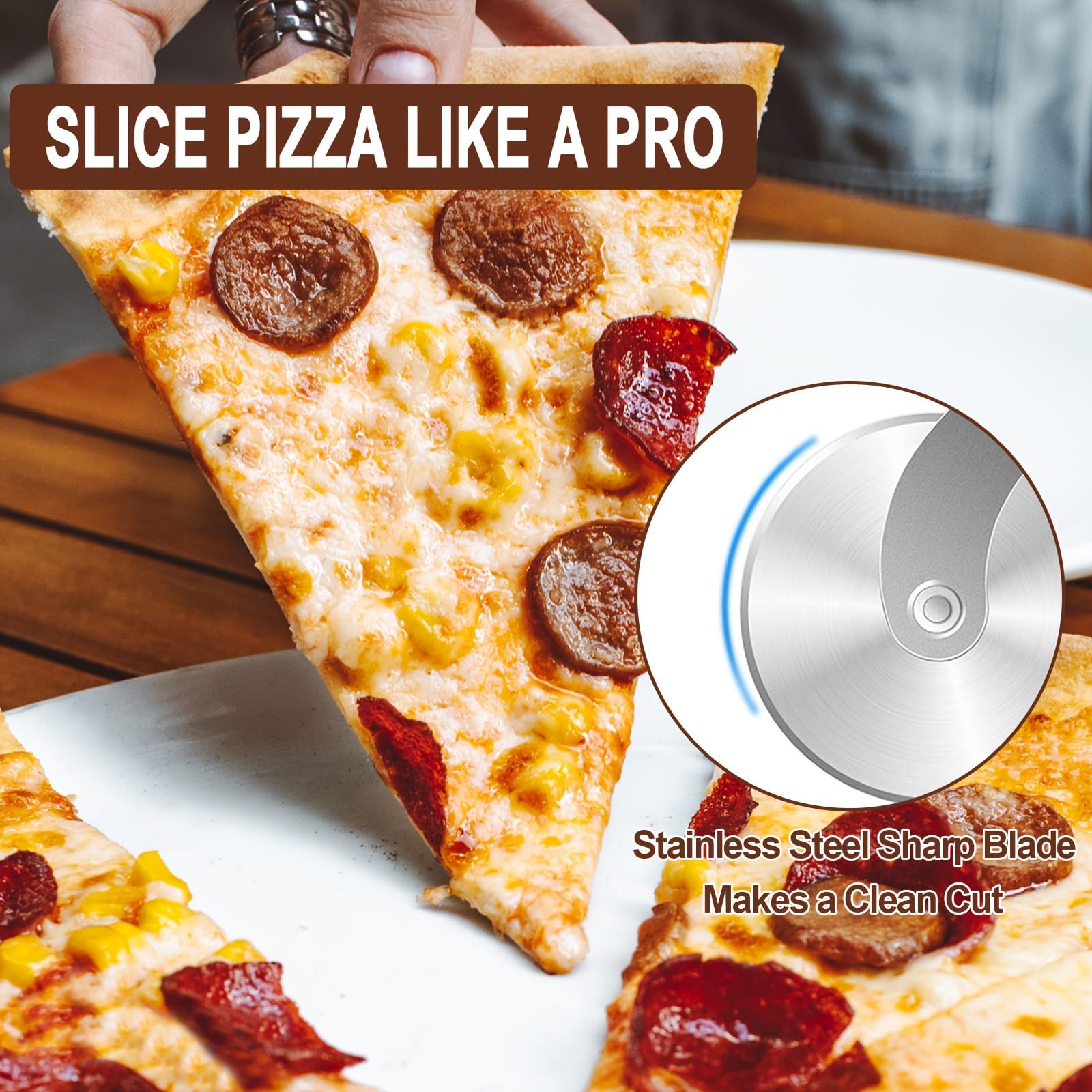 Tagliapizza Deiss Pro In Acciaio Inox - Rotella Affilata, Impugnatura Antiscivolo, Lavabile In Lavastoviglie - Foto 7