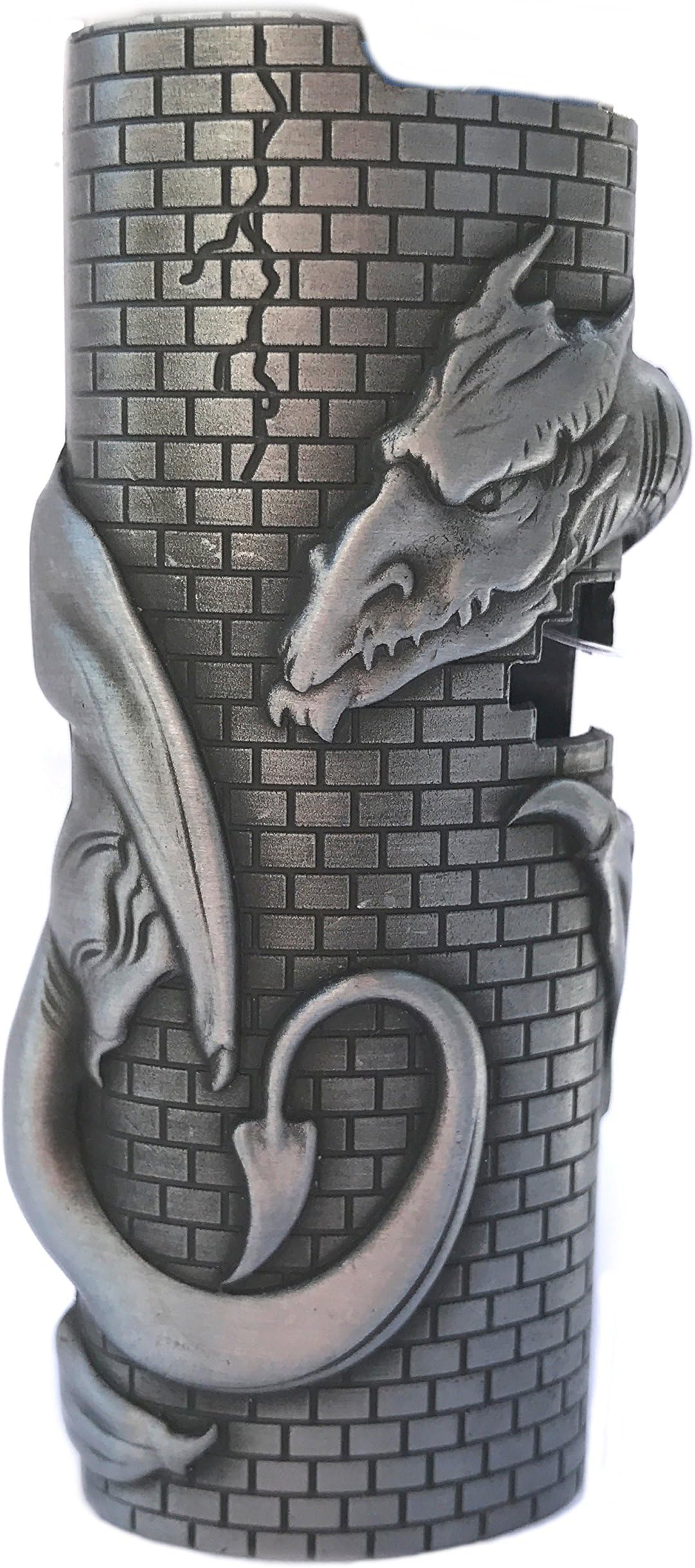 Elfstore Metal BIC Lighter Case Holder Protector Cover Container, Lighter Not Included (Dragon Brick)