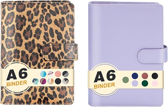 A6 Budget Binder,Mini Photocard Binder for A6 Filler Paper, Loose Leaf Personal Planner Binder with Magnetic Buckle Closure