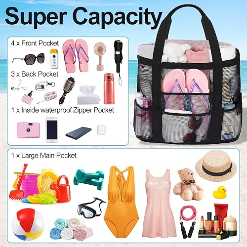 Miniatura 3 de Bolsas de playa de malla para mujer - Plus bolsa impermeable a prueba de arena