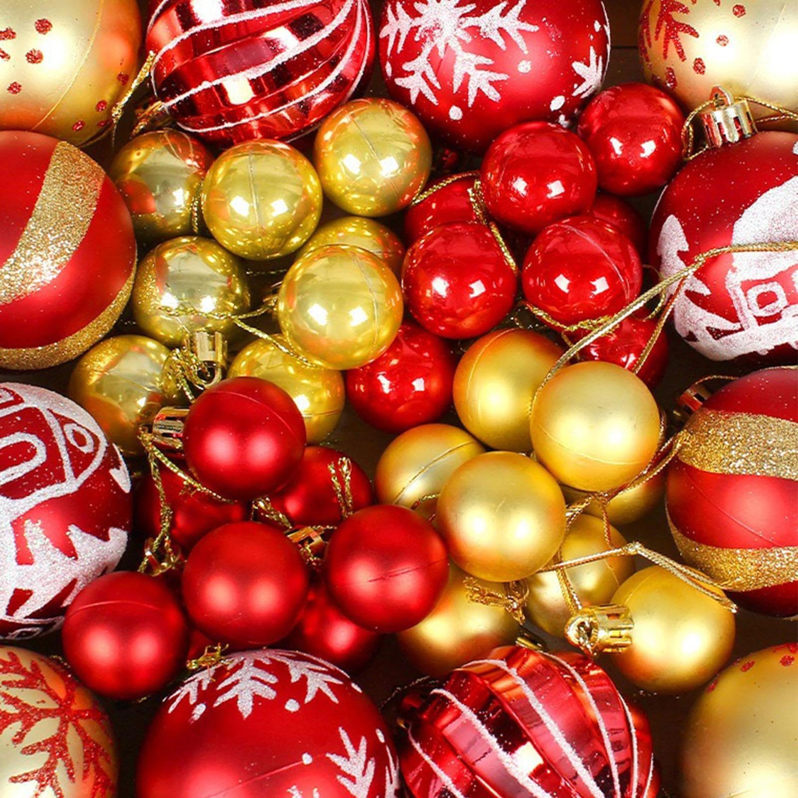 Boules De Noël Rouge Doré, 32 Pièces Balles De Sapin De Noël