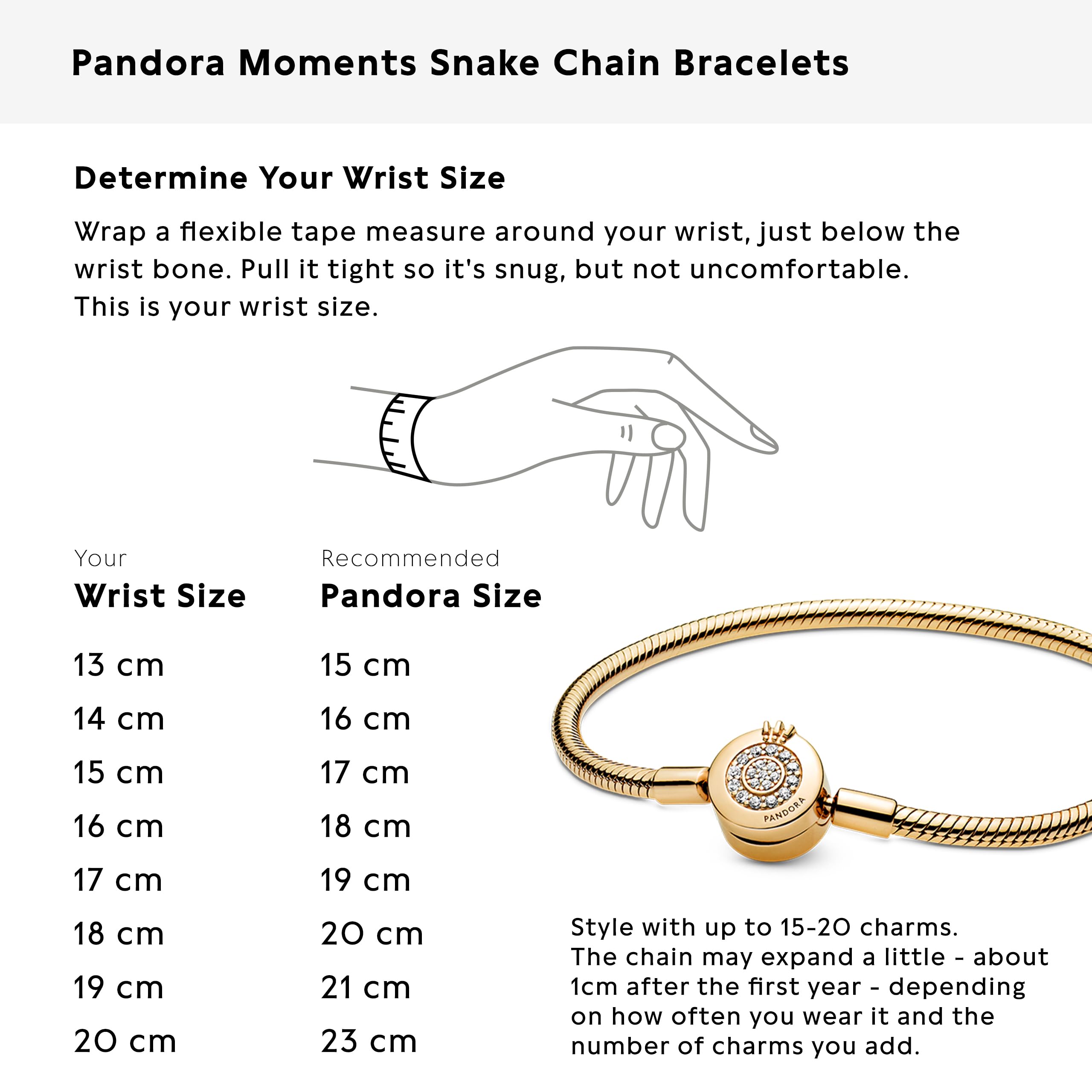 Pandora Kobiety Signature Moments Bransoletka, Złoty, 18 cm