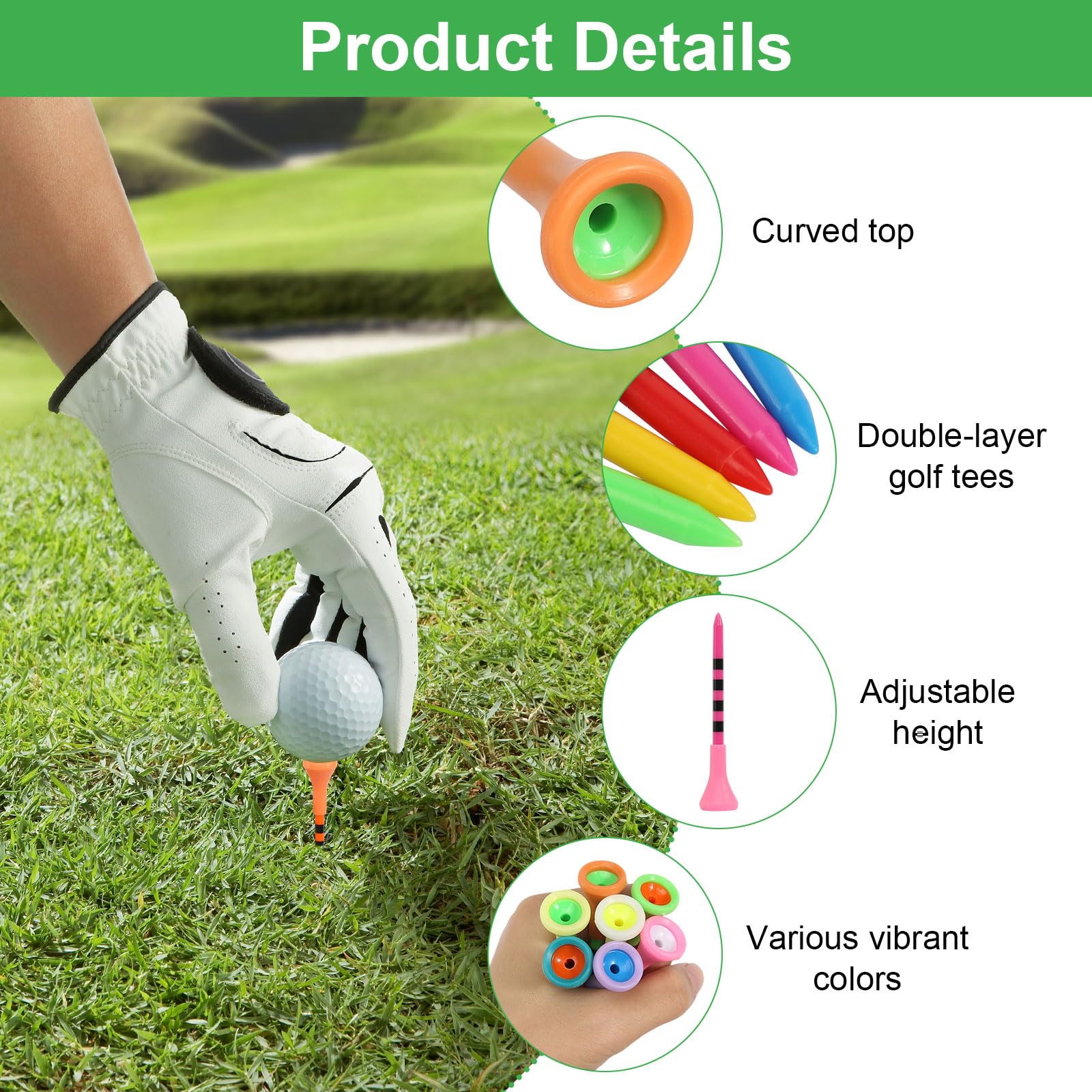 DELAESI Tees de golf multicolor